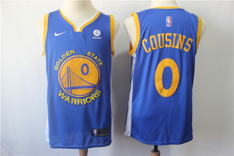 Men's Warriors #0 DeMarcus Cousins Icon Swingman Jersey
