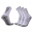 3 Pairs Non Slip Mens Football Grip Socks White
