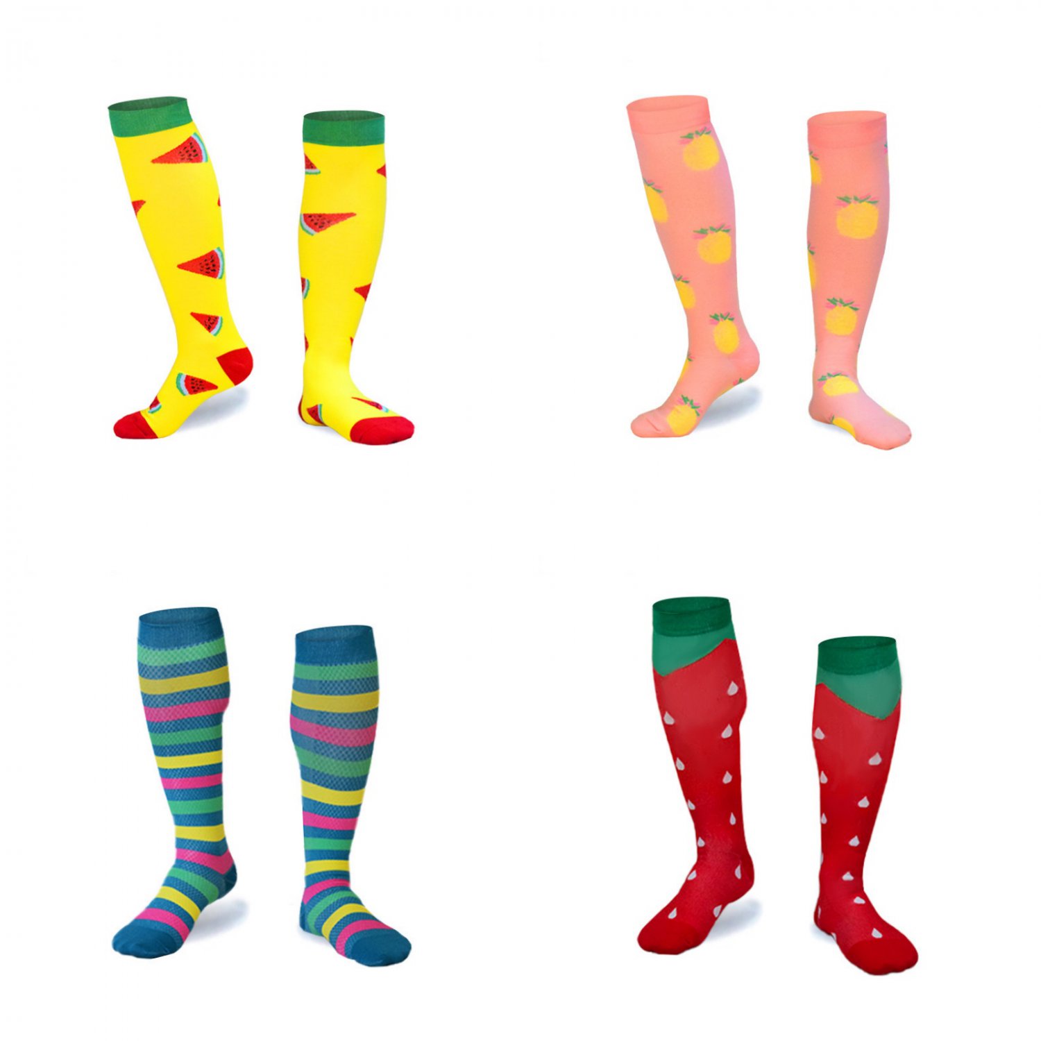 4 Pack Compression Socks Men & Women for Running, Nurses,Circulation & Recovery