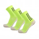 3 Pairs Mens Green Football Grip Socks Anti Slip Soccer Training Socks