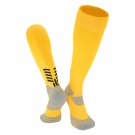3 pairs Mens Yellow Long Football Socks Thick Cushioned