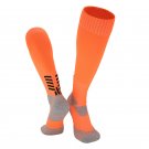 3 pairs Mens Orange Long Football Socks Thick Cushioned