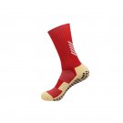 3 Pairs Mens Red Non Slip Football Grip Socks