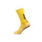 3 Pairs Mens Yellow Non Slip Football Grip Socks