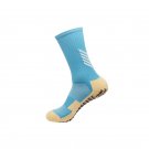 3 Pairs Mens Light Blue Non Slip Football Grip Socks