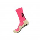 3 Pairs Mens Pink Football Grip Socks Anti Slip Soccer Training Socks
