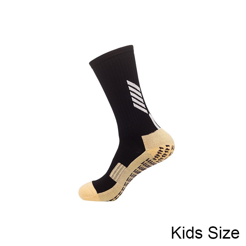 Kids 3 Pack Black Football Grip Socks Children Soccer Training Socks
