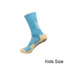 Kids 3 Pack Light Blue Football Grip Socks Children Soccer Training Socks