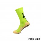 Kids 3 Pack Lime Green Football Grip Socks Children Soccer Training Socks