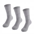 3 Pack Mens Grey Sports Socks Thick Cushioned Crew Socks #207