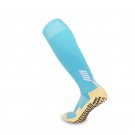 3 Pairs Mens light blue Long Football Grip Socks Cushioned Soccer Socks