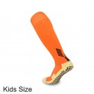 3 Pairs Mens Orange Long Football Grip Socks Cushioned Soccer Training Socks