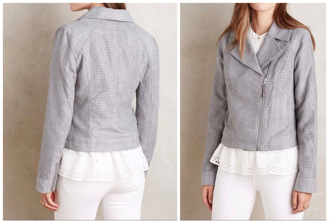 Anthropologie Vegan Suede Moto Jacket by Hei Hei $188 Sz XS - NWT