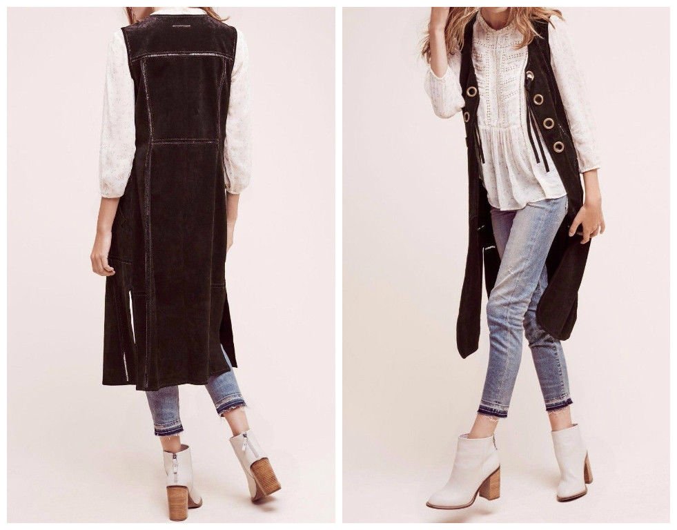 Anthropologie Danette Suede Vest By Hei Hei $348 Sz M - NWT