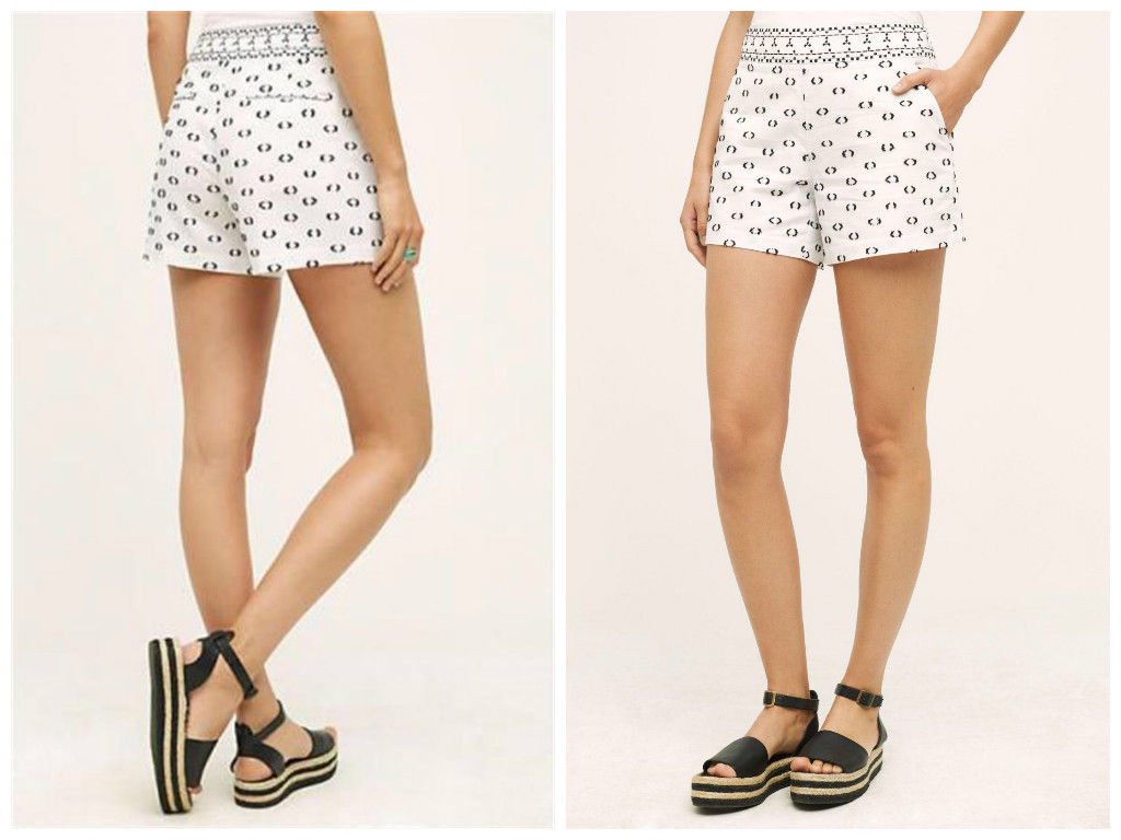 Anthropologie Tailored Clipdot Shorts by Hei Hei Sz 0, 8 - NWT