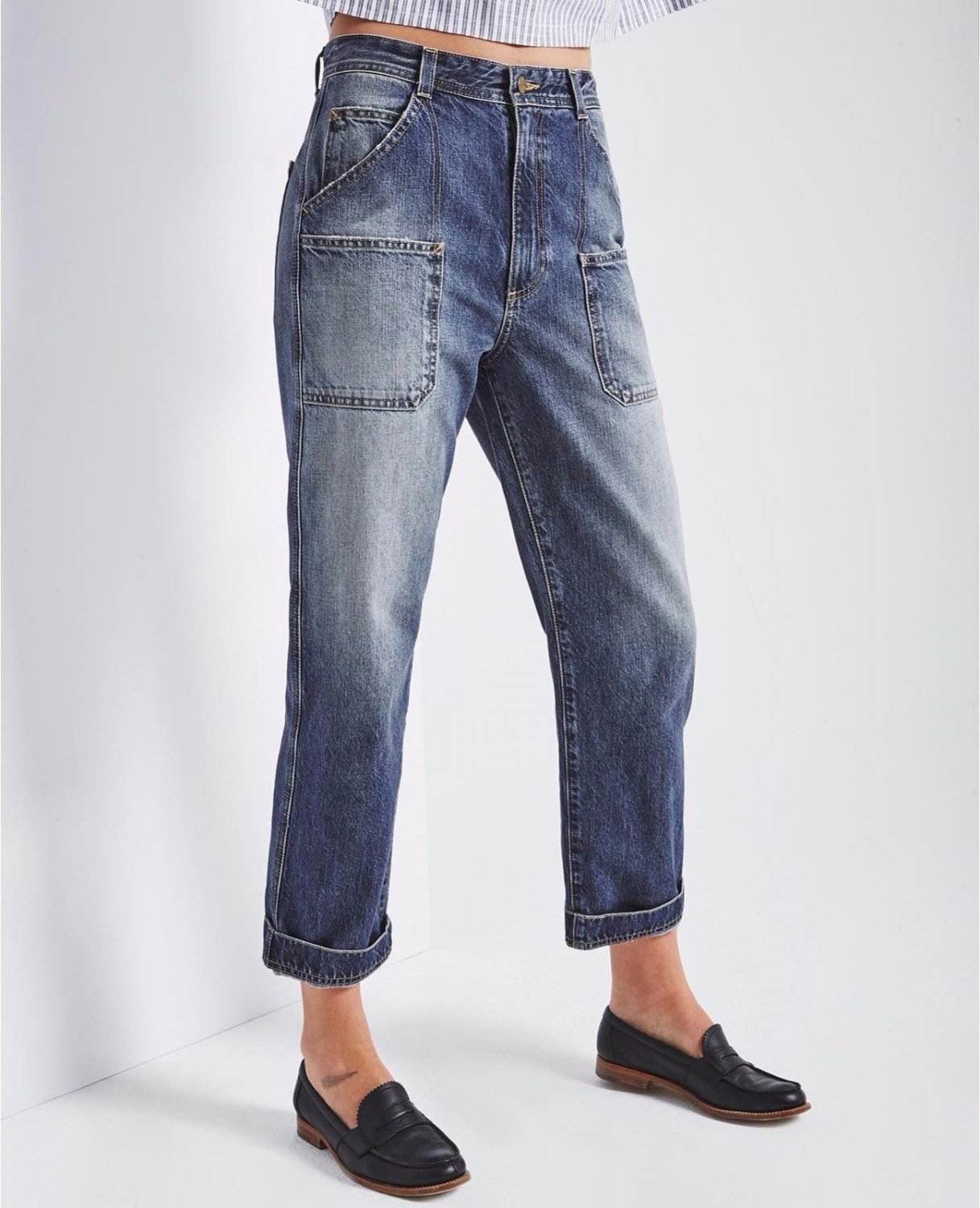 AG The Cody Ultra High-Rise Relaxed Cropped Jeans $245 Sz 27 - NWT Anthropologie