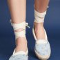 Anthropologie KMB Ankle Tie Espadrilles $118 Sz 7, 9- NIB