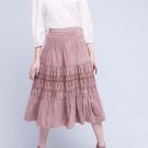 Anthropologie  Aldane Suede Midi Skirt Lilac by Floreat $468 Sz 4 - NWT