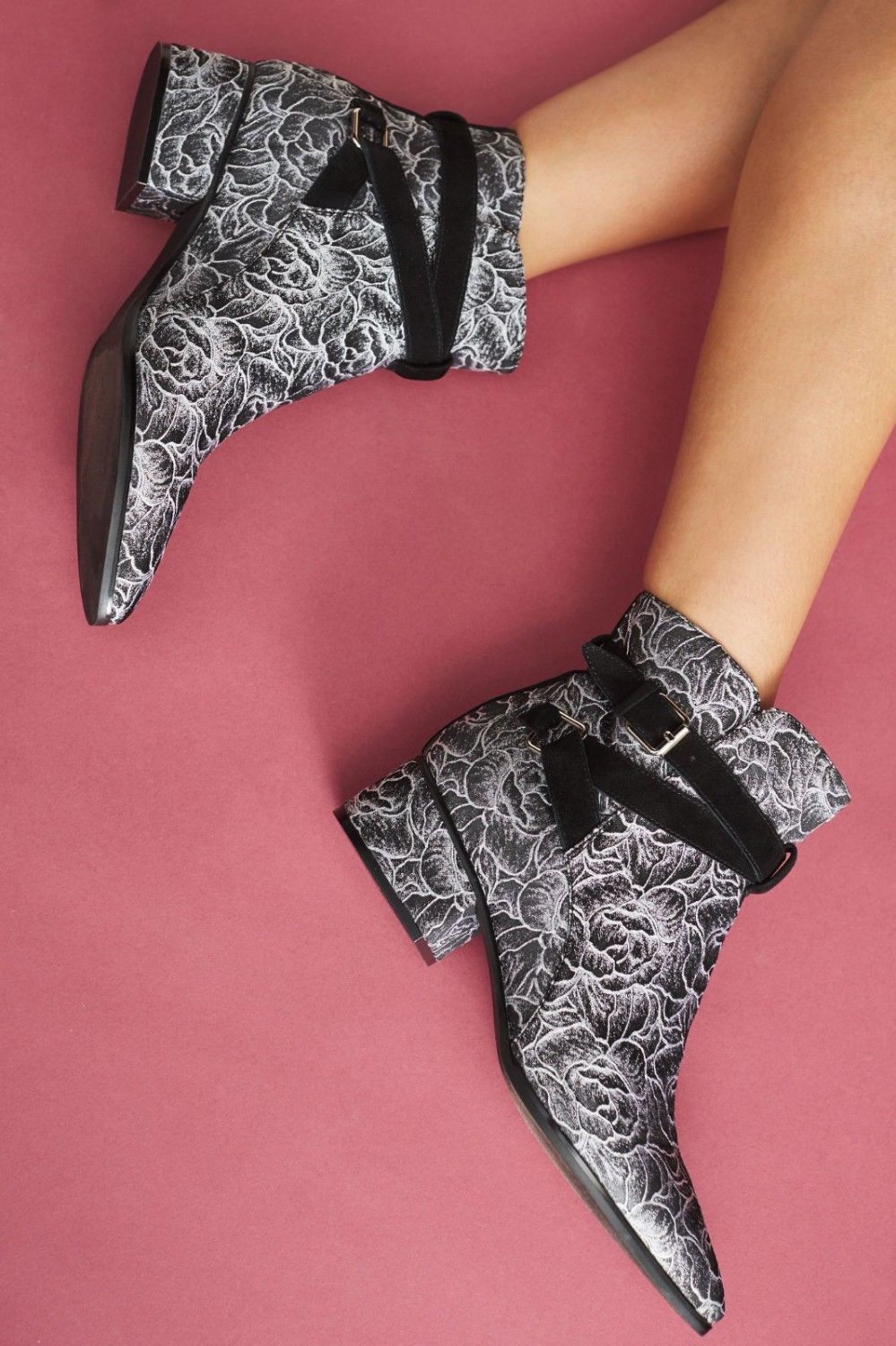 Anthropologie Jeffrey Campbell Brocade Harness Boots Sz 6 - NIB