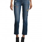 PAIGE Jacqueline Patch Straight-Leg Jeans with Raw Hem, Arvin $299 Sz 26 - NWT