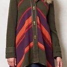 Anthropologie Chevron Sweep Poncho Coat Sz S - By Cartonnier