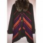 Anthropologie Chevron Sweep Poncho Coat Sz S - By Cartonnier