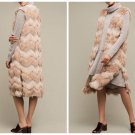 Anthropologie Chevron Faux-Fur Vest By Hei Hei $288 Sz M - NWOT
