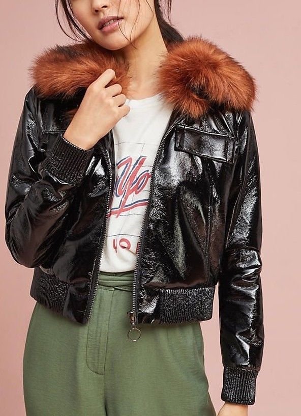 Anthropologie Vegan Leather Flight Jacket by Capulet Sz S - NWT