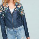 Anthropologie Floral Moto Jacket by Monarc Sz L $198 - NWT