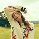 Anthropologie Gardenstripe Embroidered Pullover by Harlyn Sz M - NWOT