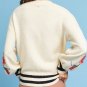 Anthropologie Gardenstripe Embroidered Pullover by Harlyn Sz M - NWOT