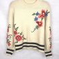 Anthropologie Gardenstripe Embroidered Pullover by Harlyn Sz M - NWOT