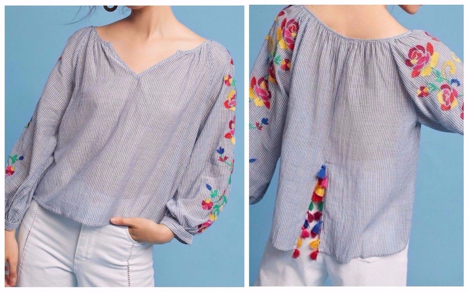 Anthropologie Embroidered Soleil Top by Floreat - NWOT