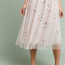 Anthropologie Embroidered Tulle Midi Skirt by Eri+Ali $148 Sz XL - NWT