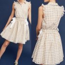 Anthropologie Gingham Double-Tie Dress by Shoshanna $328 Sz 10 - NWT