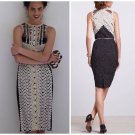 Anthropologie Lasercut Sheath Dress by Byron Lars Sz 10 - NWOT Navy & Pink