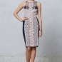 Anthropologie Lasercut Sheath Dress by Byron Lars Sz 10 - NWOT Navy & Pink