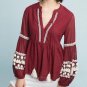 Anthropologie Nisha Peasant Top by Vineet Bahl $138 Sz S - NWT
