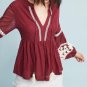 Anthropologie Nisha Peasant Top by Vineet Bahl $138 Sz S - NWT