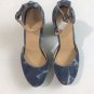 Anthropologie Bill Blass Ellie Bleached Denim Platform Heels $248 Sz 7.5 - NWOB