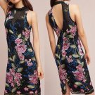 Anthropologie Rose Hill Embroidered Column Dress by Nicole Miller Sz 8 - NWT