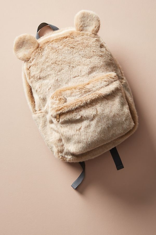 Anthropologie Fuzzy Bear Backpack - NWT