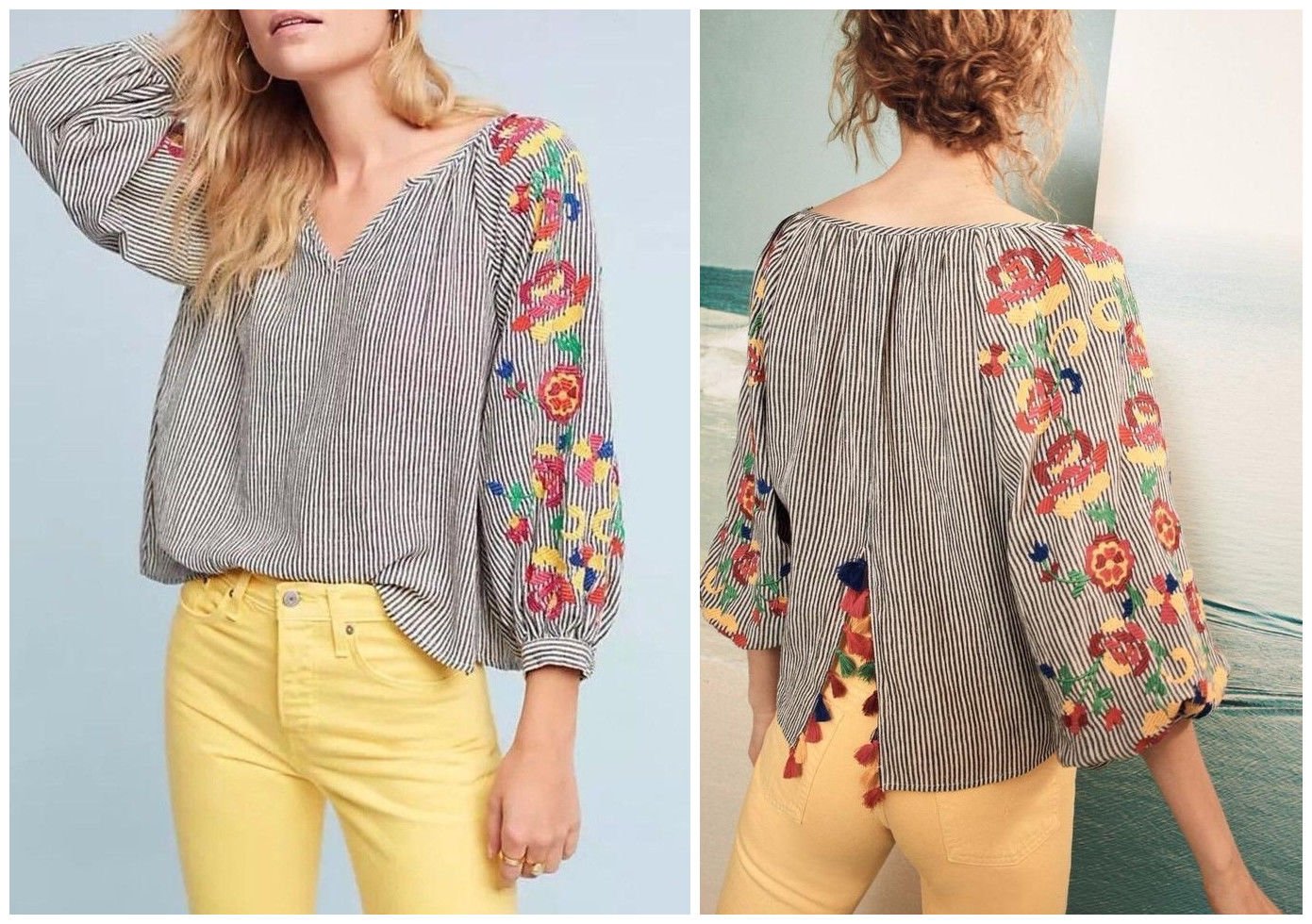 Anthropologie Embroidered Soleil Top by Floreat Sz M - NWOT