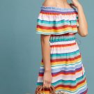 Anthropologie Striped Off-The-Shoulder Dress by 4OUR Dreamers - NWT