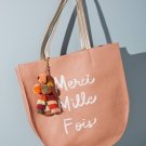 Anthropologie Scripted Tassel Tote Merci Mille Fois XL - NWT