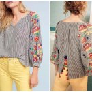 Anthropologie Embroidered Soleil Top by Floreat Sz XXS - NWT Runs Large