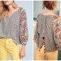 Anthropologie Embroidered Soleil Top by Floreat Sz XXS - NWT Runs Large