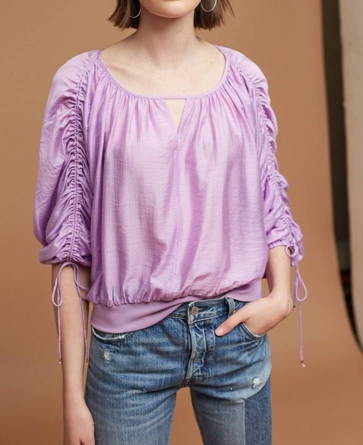 Anthropologie Calluna Tied Blouse by Maeve $118 Sz S - NWT