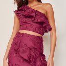 Anthropologie Ruffled One-Shoulder Top by Keepsake $168 Sz L - NWT