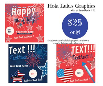 ON SALE! 50% OFF 4th of July Social Media Pack